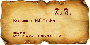 Kelemen Nándor névjegykártya